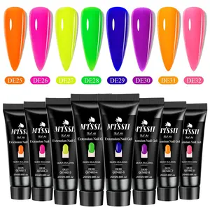 Fluorescent Nail Extension Gel Set, 8pcs Glossy Finisih Nail Art Gel, Diy Nail Kit, Diy Nails Art Manicure Supplies for Home Salon Use, Uv Nail Gel