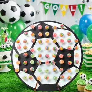 Wooden Soccer Lollipop Display Stand Sport Style Decor for Family Birthday Holiday Gathering