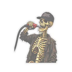 Street Demons Skeleton Drinking Gasoline Sticker