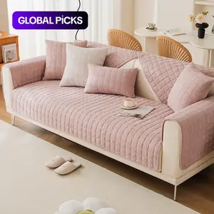 Solid Color Quilted Sofa Cover, 1 Count Non-slip Sofa Pad, Sofa Protector for Home Living Room, Sofa Slipcover, Couch Covers, Home Decor, Soft Sofa Protector #TOP PICKS