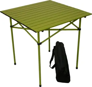 Green Aluminium Portable Outdoor Tall Table TA2727G - 16-inch height, 27-inch square top, easy set up, assembly required, carrying bag included, ideal for backyard parties, beach use