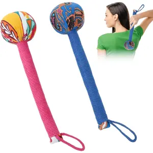 2PCS Herbal Wormwood Lymphatic Drainage Manual Hammer Massage Longer Handle Manual Back Massager for Shoulder, Neck & Muscle Pain Relief(Red/Blue)