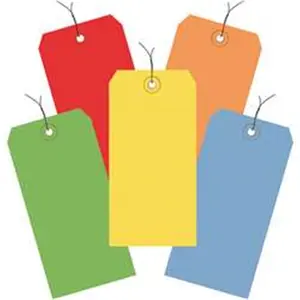 Box Partners  6.25 x 3.12 in. Assorted Color 13 Point Shipping Tags - Pre-Wired - Pack of 1000
