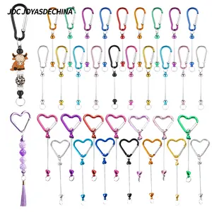 12/23pcs DIY Beadable Keychain Bars-Ideal for Handmade Party Gifts, Jewelry Making Supplies Set, Craft Accessories, Stylish Pendants, Geometric Design, Rust-Resistant Durable Metal, Heart Theme,Holiday Gifts