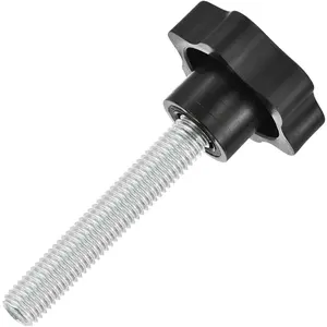 1Pcs Star Knobs, M12x70mm Plastic Hex Shaped Clamping Handle Screw Knobs, Hand Tightening Star Screw Knob for Machinery Umbrella Base Replacement