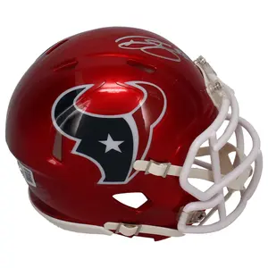 Dalton Schultz Autographed Houston Texans Flash Speed Mini Helmet Beckett
