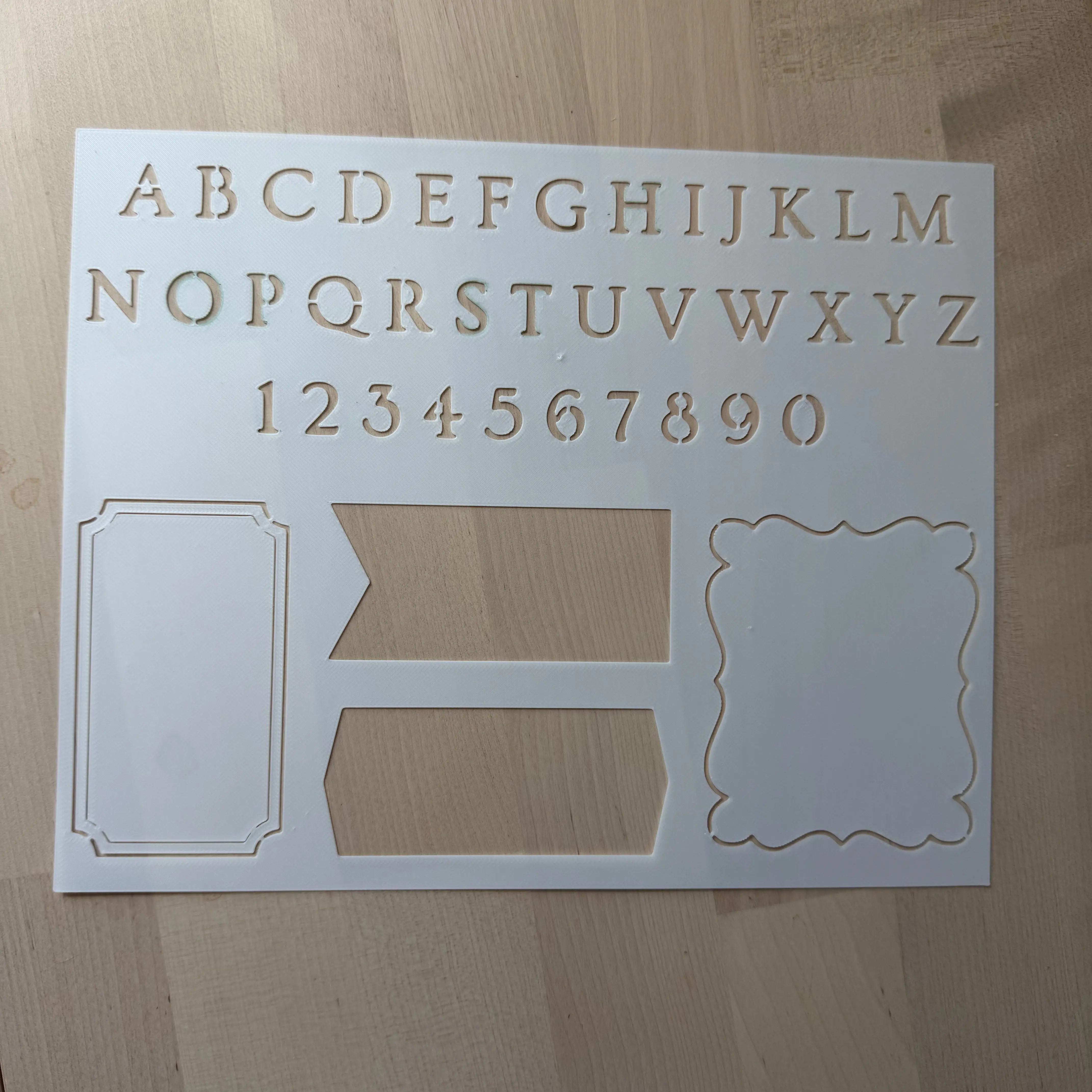 alphabet + shape stencil