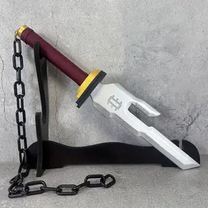 18inch 46cm Wooden Katana Figure Model Knife Ninja Anime Cosplay Prop Accessories Chain Sword Steel Bamboo Blade Real Size Katana Japanese Samurai Original Sabre Model Gift