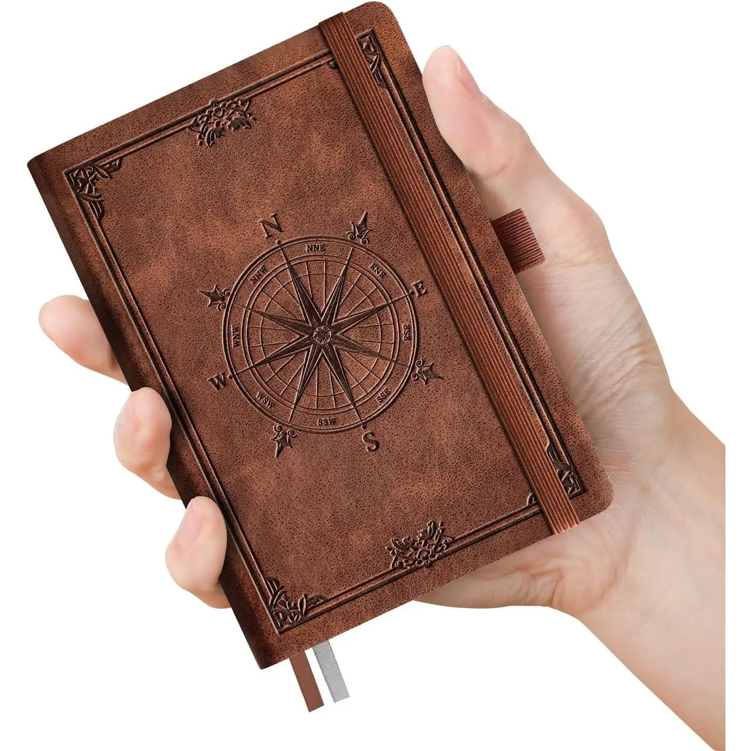 Small Lined Pocket Journal Notebook for Men - 256 Numbered Pages College Ruled B6 Mini Journal,  Soft Leather Hardcover, 80gsm Paper, for Women Work Office School, 4.1'' X 5.7''- Brown