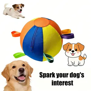 Dog Colorful Giant Toy Ball, High Elastic Inflatable Training Toy, Pet Toy Ball with Thick Silicone Inner Lining, Includes Air Pump