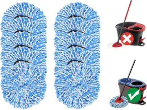 [10 Pack]Mop Heads Replacements, Spin Mop Replacement Head Deep Cleaning Machine Washable and Easy Replace,Spin Mop Refill Replacement Head 100% Microfiber,Mop Head Compatible with RinseClean