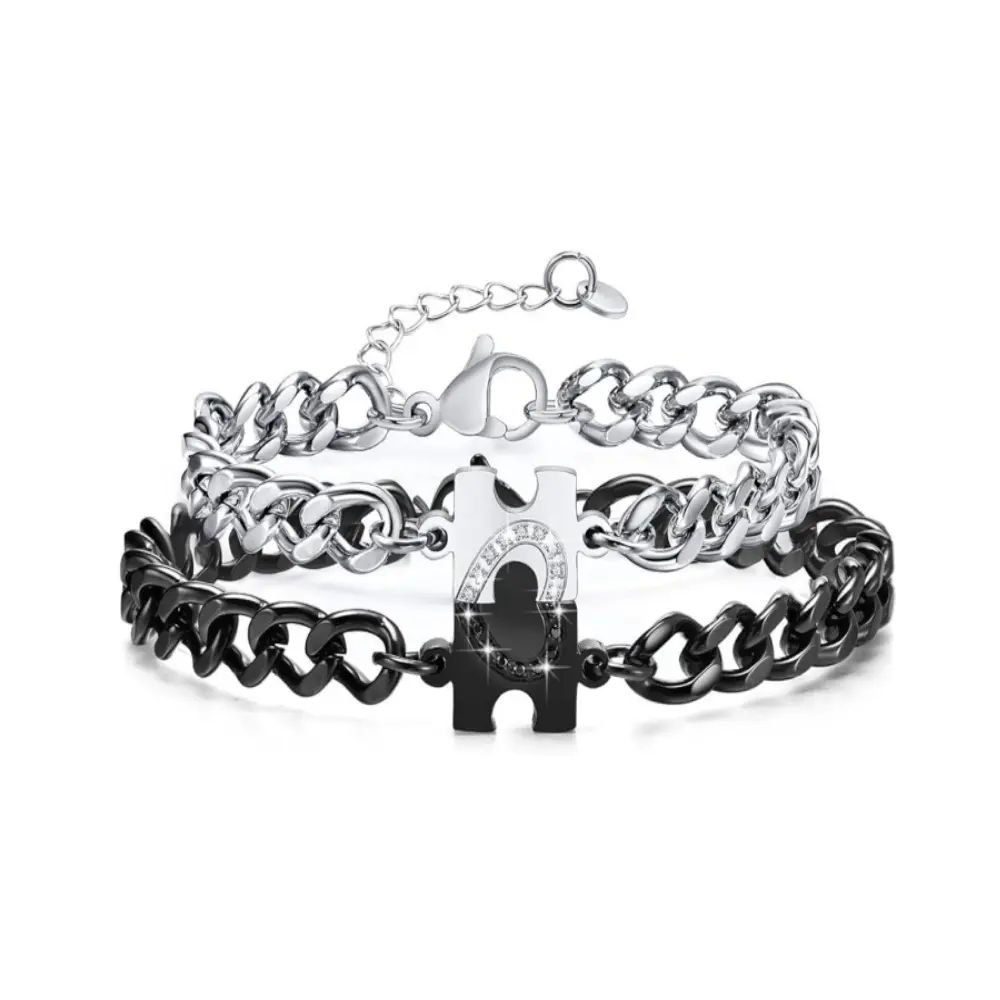 bangles love Matching Bracelets for Couples: Long Distance Relationship Gifts Puzzle Heart Bracelets for Women Men His Hers Bracelets Set for Bf gf Husband Wife Friends Anniversary Promise Gift 