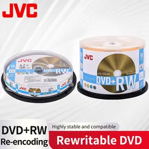 DVD+rw Discs/writable Disks, Erasable DVD 4.7gb 16x High-Speed Recording Media, Blank Dvds Pack of 50/10 Pieces Jvc, Highly Stable, Compatibility, Rewritable