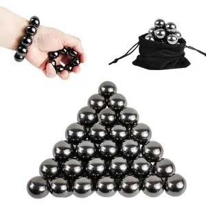 28 Pcs Magnet Stones Balls Fidget Toy, Adult Fidget Toys, Magnet Stones Balls Can Replace Ferrite Putty, Office Desktop Decoration, Stress Relief, Anti Anxiety, Executive Desk Toys (Black)