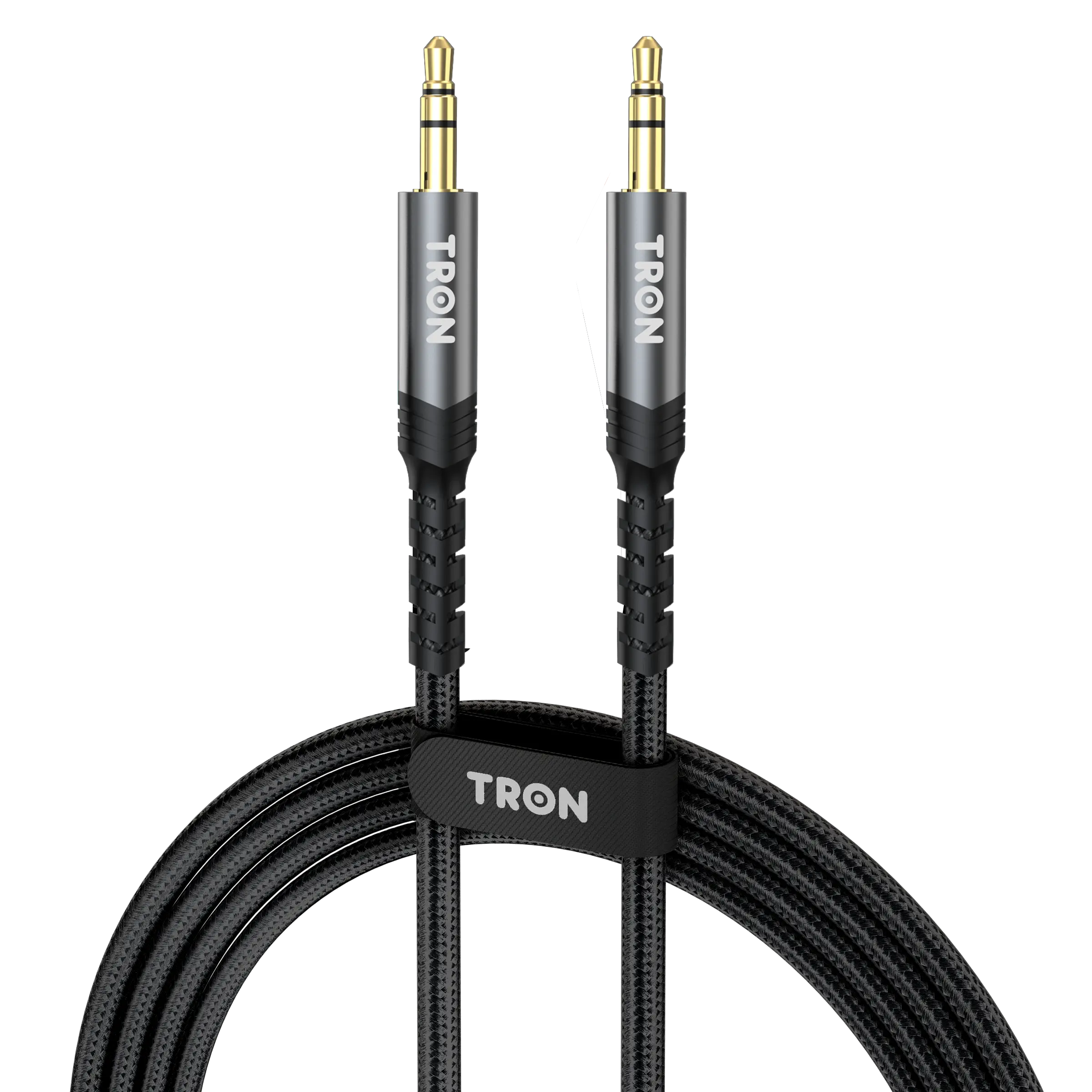 Tron Durable 3.5mm Aux to Aux Cable, Male-Male 5 ft Braided Nylon Audio Cable, Tinned Copper Conductors for Clean Sound, Plug-and-Play for Car Stereo & Electronics Audio Accessories