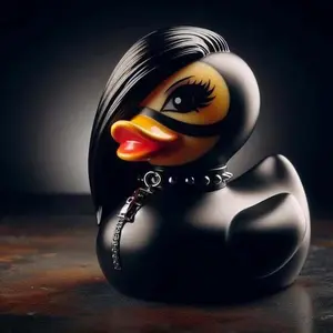 Goth Duck Decor, Gothic Style Little Resin Figurine Halloween Statue Office Desk Car Decorations for Tabletop Ornaments Gifts (Lady Duck)