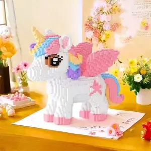 Rainbow Horse 3D Puzzle Blocks, 2830 Pieces, Creative Room & Desktop Decoration Toy, Montessori Puzzles Gift, Perfect Gift for Birthday/halloween/xmas