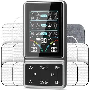 Drug-Free TENS/EMS Muscle Stimulator with Therapy Function – Dual Channel, 24 Modes, 40 Intensities, 10 Pads, New Color Screen, Muscle Recovery & Full Body Massage