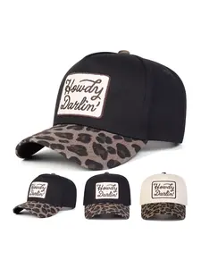 Unisex Howdy Darlin Baseball Cap, Adjustable Sun Protection Hat, Casual Fitted Design, Suitable for Spring & Fall, Outdoor Travel Beach Vacation, Animal Print Snapback, Fitted Snapback Hats