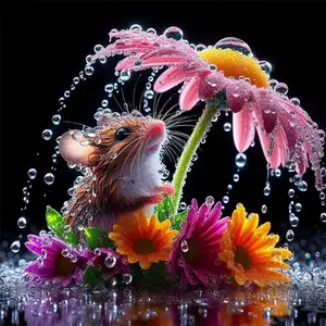 DIY Paint By Numbers Kit - 40*40cm Canvas Animal Hamster Picture, 1 Set Acrylic Paints, 3 x Brushes, All Ages Amusement, Home Decor (Toys & Hobbies DIY Painting Supplies)