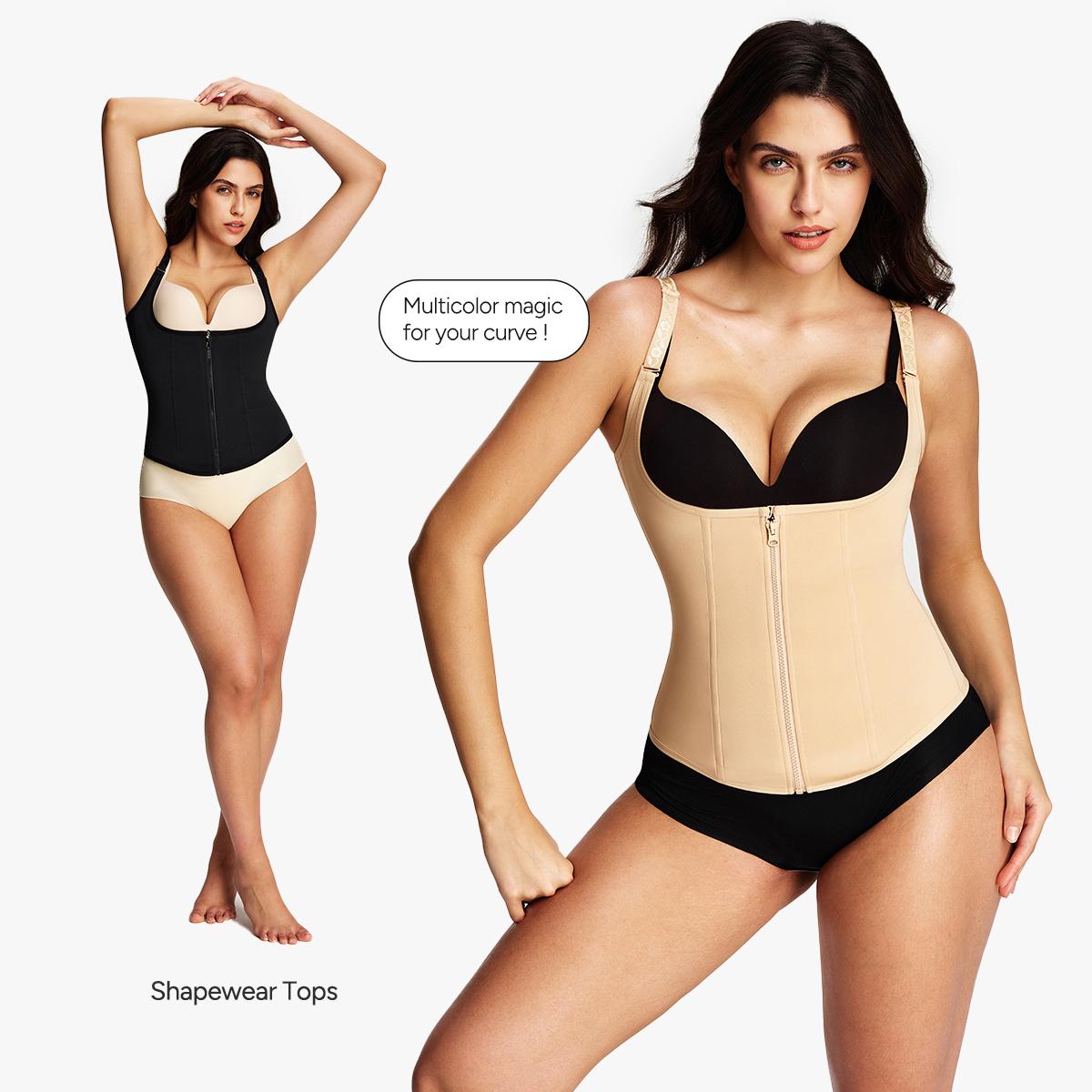 Nebility Women's Highwaist Corset Vest | Tummy Tuck Shapewear, Black | Sport & Daily Compression Womenswear Shaper Clothes Basic