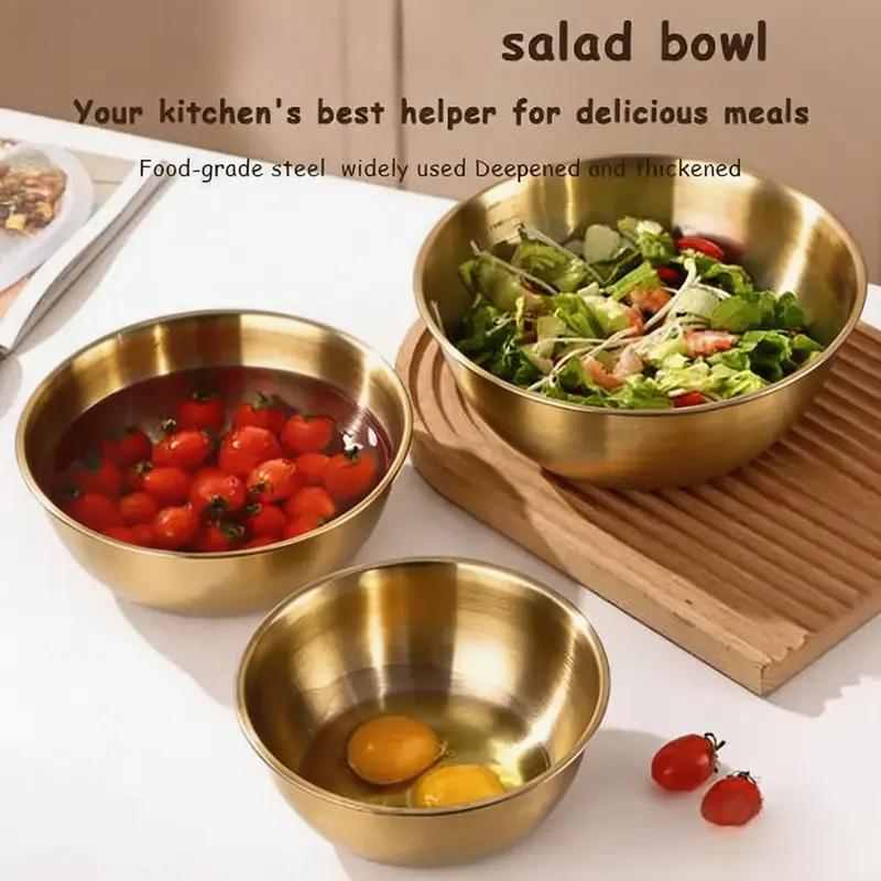 Four-piece mixing bowl set, stackable kitchen bowls with anti-slip bottoms, stackable food preparation bowls suitable for baking, cooking, salad making, dough mixing, stirring, meal preparation, serving and kitchen storage.