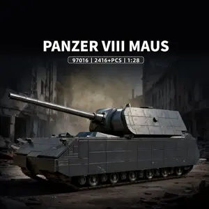 2416-Piece Tank Gray Cast Iron Building Blocks Set Model Kit Military Armored Vehicle, Tank, and Aircraft Model Display Desktop Ornament, Home Decor Ideal Gift for Adult Men, Teens, Birthdays, Christmas, Halloween, New Year