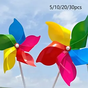 5/10/20/30pcs Colorful Windmill Set, DIY Windmill Kit, Plastic Material, Garden Decoration, Outdoor Party, Yard, Farm, Park, Wind Spinner