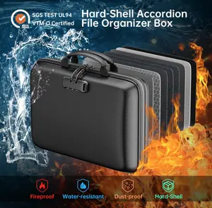 Hard Case Portable Fireproof Bag Heat Insulated and Waterproof Safe Storage for Home Travel Laptop and Passports