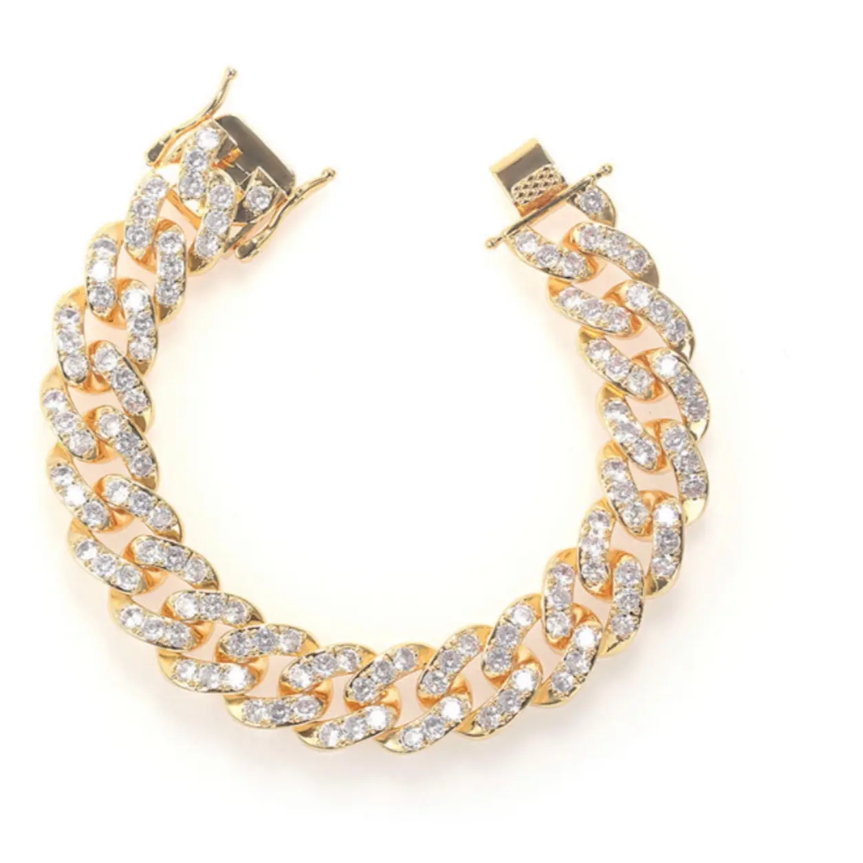 Gold Cuban Link Diamond Anklet - Elegant Design with Gold Finish and Unique Cuban Link Pattern