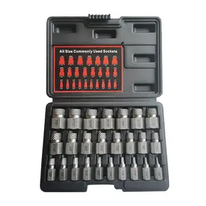 25Pcs Screw Extractor Set, Hex Head Multi-Spline Easy Out Bolt RemoverTool, High-Hardness Cr-Mo Steel EZ Out for Removing Stripped, Broken Rusted Bolts Screws