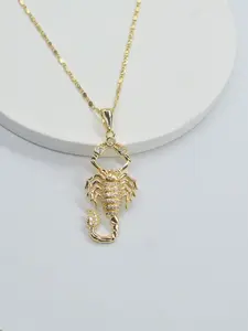 14k Scorpion Pendant Necklace, Unisex Jewelry, Perfect for Daily Wear, Birthday Gifts, Holiday Presents, Elegant Accessories