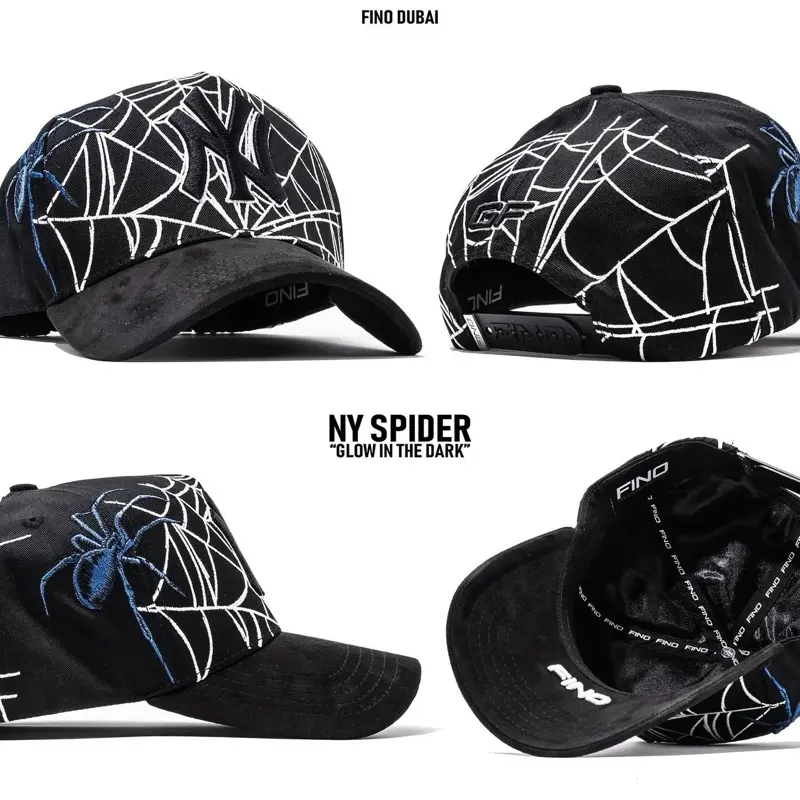 Fino Spyder Dubai Edition - Black and White Spider Print Design, Adjustable Fit, Unique Style for the Emirates