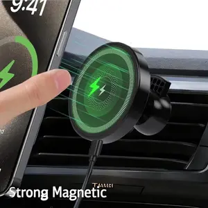For Car Magsafe Wireless Charger Air Vent Phone Holder Stand For iPhone 17 16 15 14 13 12 Samsung Xiaomi 360 Rotation Fast Charging Cellphone Bracket Wireless Magnetic Charging