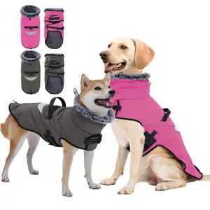 Dog Winter Waterproof Jacket, Reflective High Neck Dog Coat, Warm Wool Vest for Cold Weather, Pet Clothing for Dogs