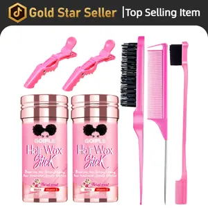 Hair Wax Stick Set Smooth Styling for Frizz Flyaway Control Long-Lasting Hold Includes Brushes Hair Comb for Women