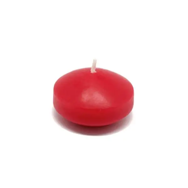 Red 1.75 in. Unscented Floating Candles - 24 Pcs Traditional Water Candles, 3h Burn Time, 1 Box for Home Decor