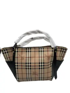 Pre-owned BURBERRY Vintage Check Horseferry Print Tote Bag/EE03615022/5022