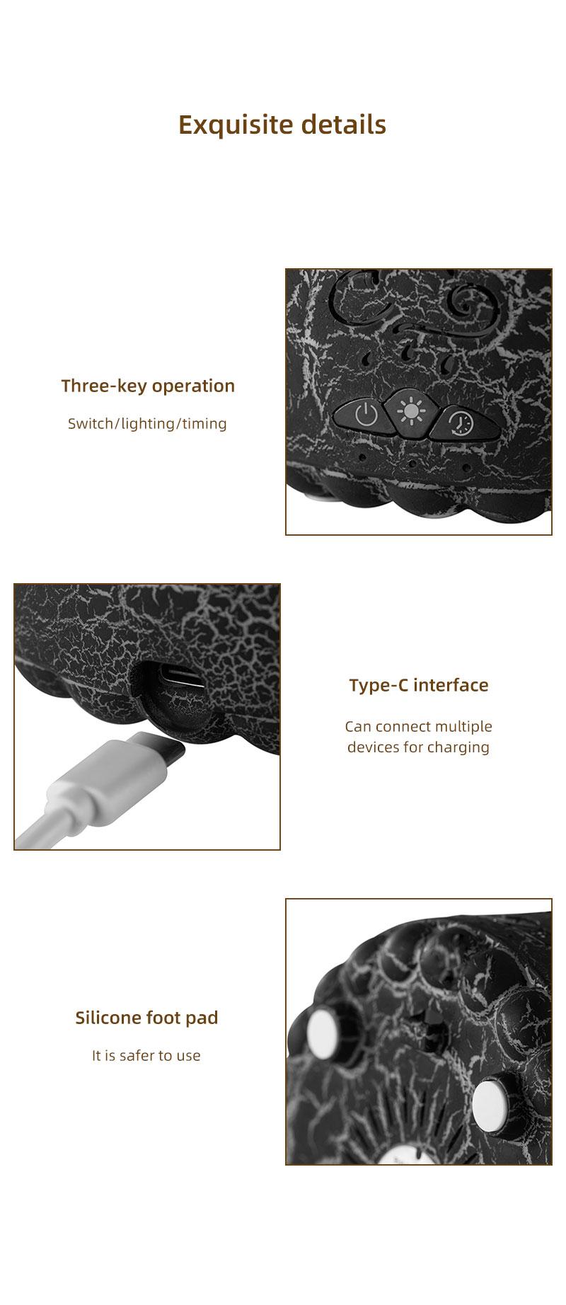 New volcano aromatherapy machine desktop essential oil diffuser double spray flame humidifier home night light ornament wireless remote control hu