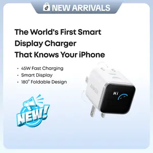 Anker Smart Display Charger, Anker Nano 45W Fast Charging USBC Charger with Smart Recognition, Built-In Care Mode, Compact with 180° Foldable Plug, for iPhone 17/16/15 Series, MacBook, Apple Watch
