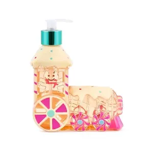 Gingerbread Train Soap Dispenser – 500ML Holiday Hand Soap – 3D Christmas Kitchen & Bathroom Decor – Filled & Refillable Festive Soap Bottle – Cute Candy Gingerbread Design