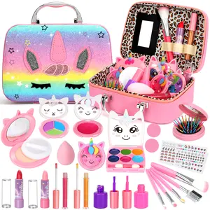 TikTokShopSpringGlowUp Kids Washable Makeup Girl Toys - Real Makeup Kit Kid Make up Set for Toddlers Children Princess Dress Up Christmas Birthday Gifts Toys for 3 4 5 6 7 8 9 10 11 12 Year Old Girls