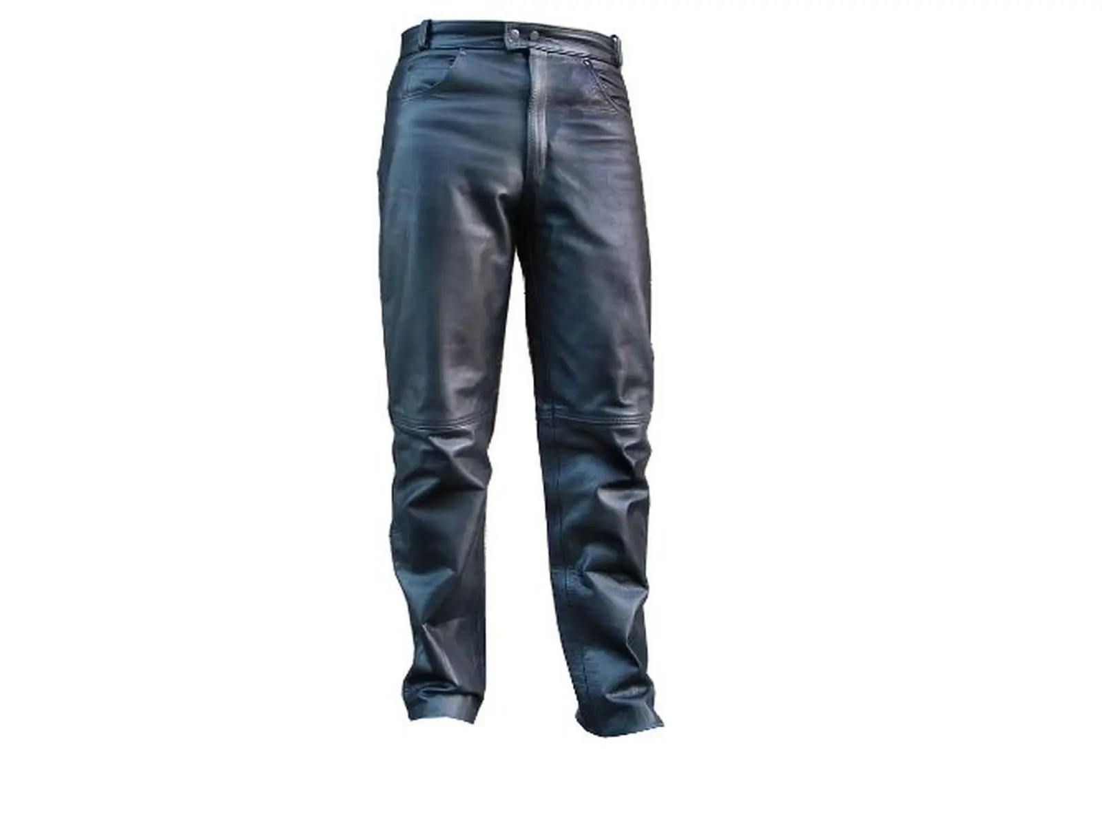 Shelter 607-40 Thick Solid Cowhide Leather Motorcycle Riding Pants, Size 40, 5 Pockets, Polyester Lined, Reinforced Stitching, Five Pockets, Thick Leather