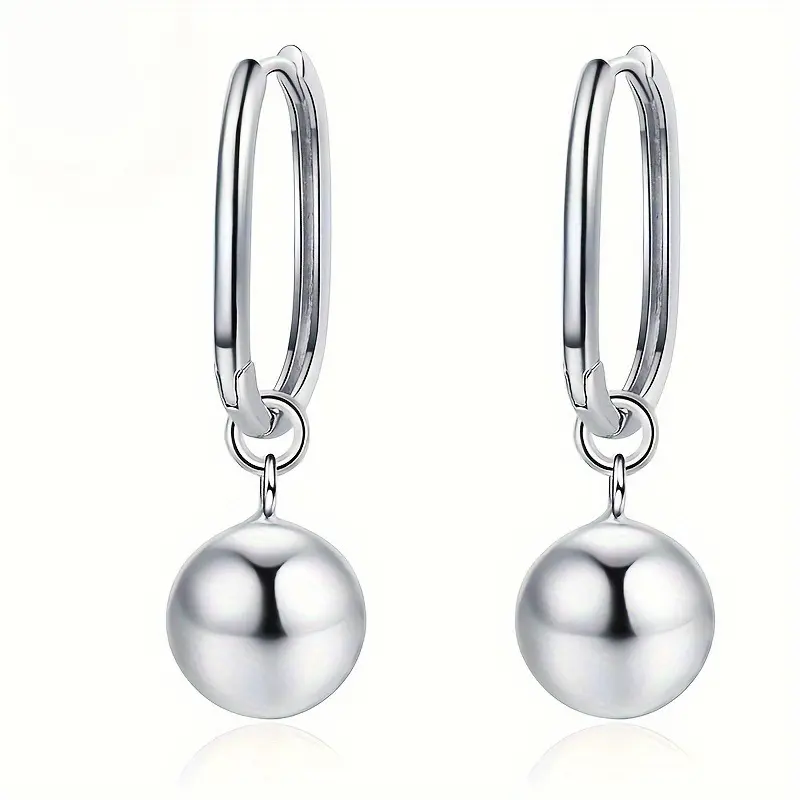1 pair of simple and high-end geometric luster large round head pendant earrings for ladies, daily multi-functional party earrings