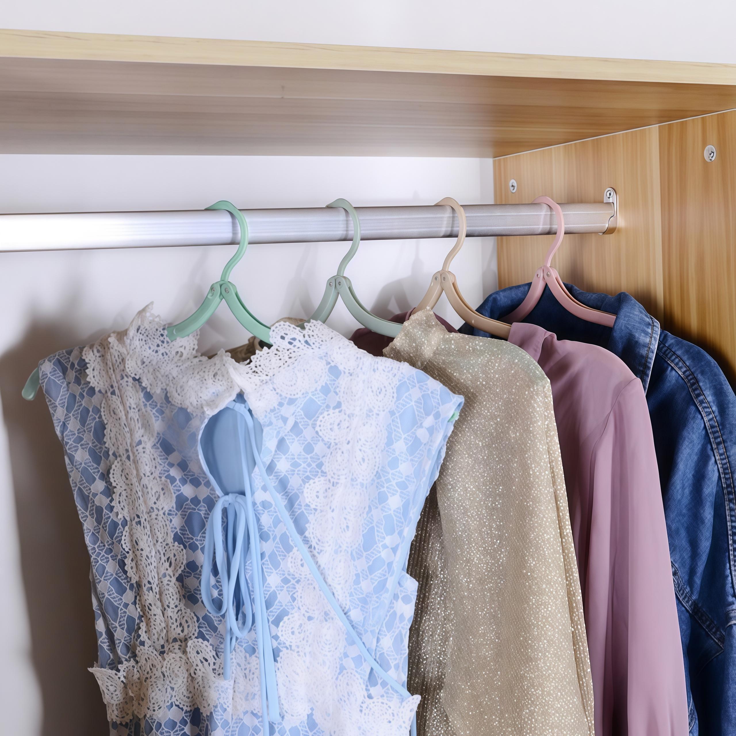 Portable Foldable Multifunctional Clothes Hanger, 10pcs Anti-slip Design, Collapsible Clothes Hanger for Home, Clothes Organizer, Space Saving Hanger, Folding Hangers, Hanger Accessories-MM1