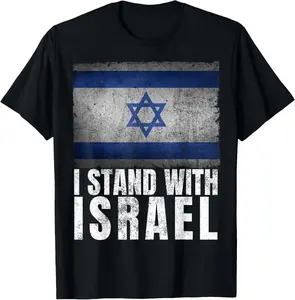 Women's Graphic T-Shirt with Israeli Flag Print, Cute Short-Sleeve Streetwear Top in Soft Fabric, Jewish Heritage Support Gift, Shortsleeve