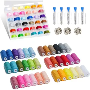 125 count Sewing Thread Assortment, 36 Colors 400yd Sewing Thread with Matched 36 Colors Bobbins, Plus 50 count Sewing Machine  for  Sewing Machine