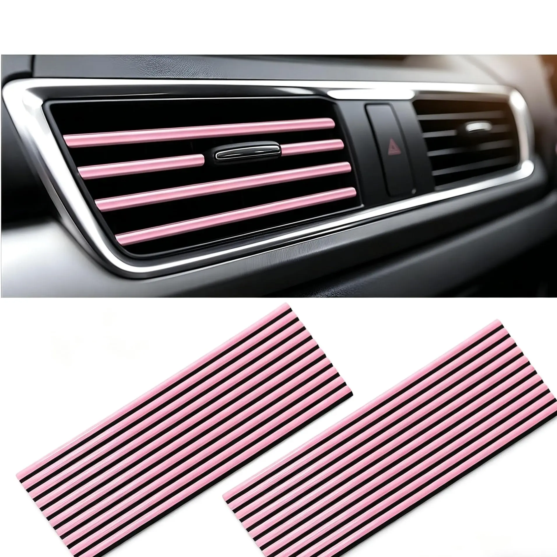 20 Pcs Waterproof Car Vent Outlet Trim Strips - 7.7" Vent Coverage Interior Decorative Molding, Auto Accessory for Cars, Adds a Premium Touch to Cabin Style for DIY Decoration, Car Interior Decorative, Vehicle Accessories