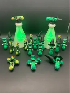 3D Printed Articulating Halloween Pickles | Zombie, Witch & Frankenstein Pickle Collectible Fidget | Funny Spooky Horror Gag Gift for Adults