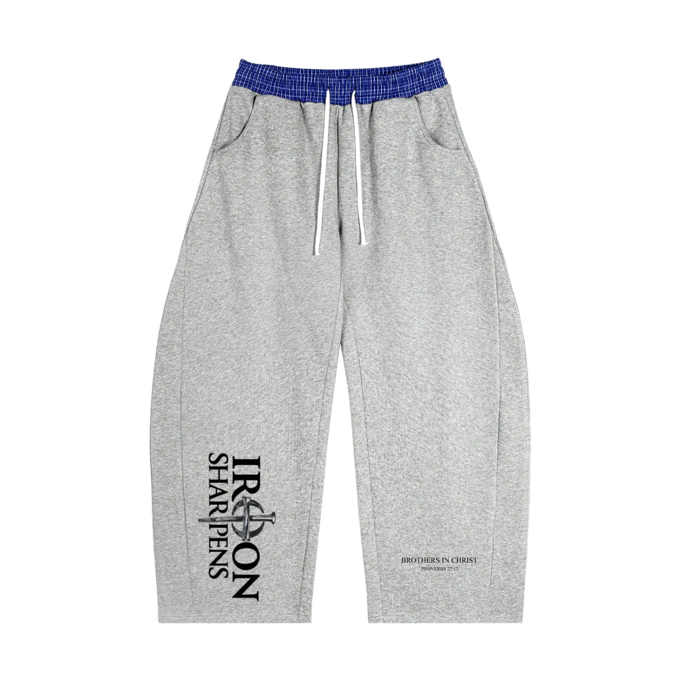 Plaid Waistband Barrel Sweatpants